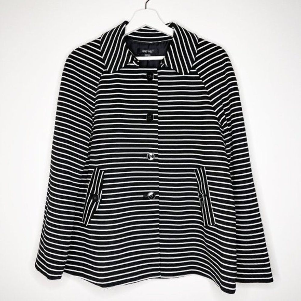 NINE WEST Stripe Blazer Jacket